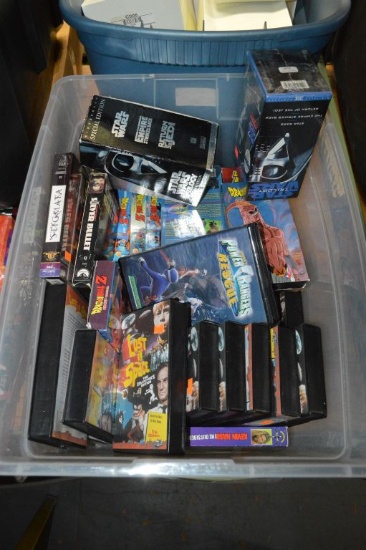 BIN FULL OF VHS MOVIES
