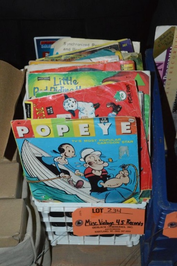 SMALL CRATE OF VINTAGE 45 RECORDS