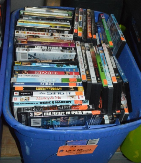 BIN FULL OF DVD MOVIES