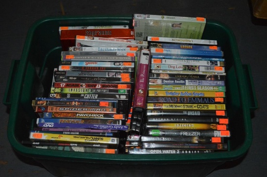 BIN FULL OF DVD MOVIES