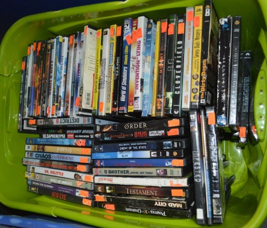 BIN FULL OF DVD MOVIES