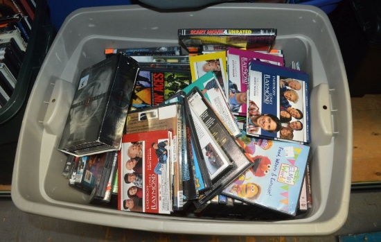 BIN FULL OF DVD MOVIES