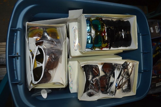 BIN FULL OF ASSORTED SUN GLASSES
