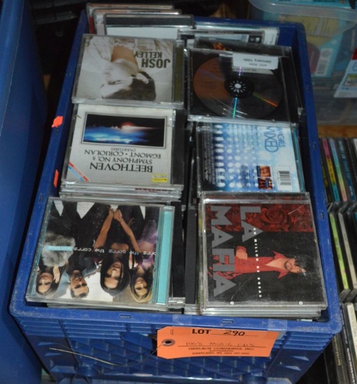 100'S OF MUSIC CD'S IN CRATE