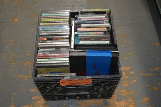 100'S OF MUSIC CD'S IN BLACK CRATE