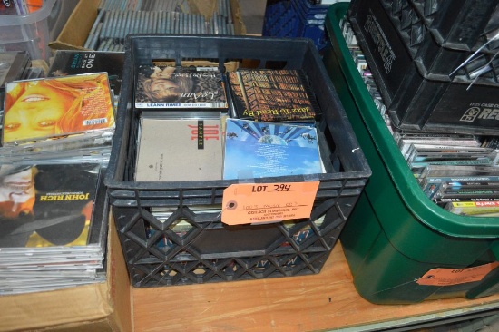 100'S OF MUSIC CD'S IN BLACK CRATE