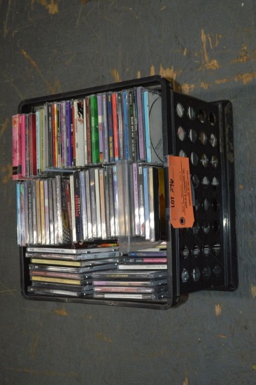 100'S OF MUSIC CD'S IN BLACK CRATE