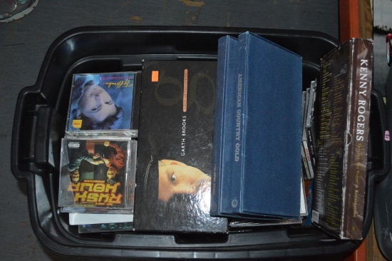 100'S OF MUSIC CD'S, MIXED, IN BLACK BIN