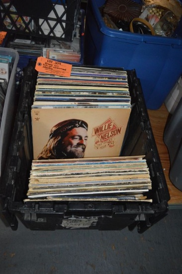 BLACK BIN FULL OF ASSORTED ALBUMS