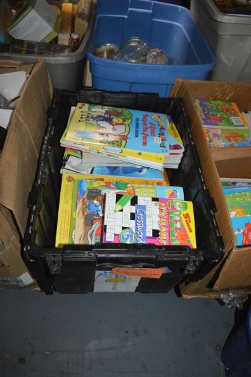 100'S OF MIXED COLORING BOOKS IN BLACK BIN