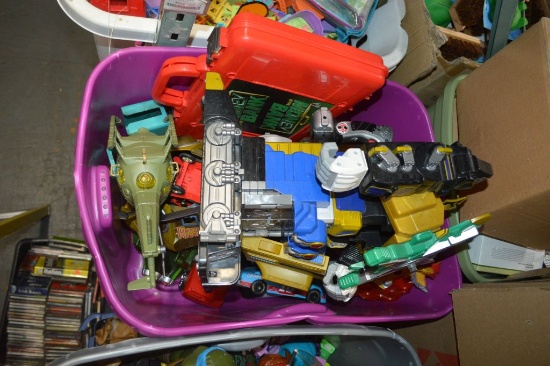 LARGE SIZE TOY MIXTURE IN PURPLE BIN