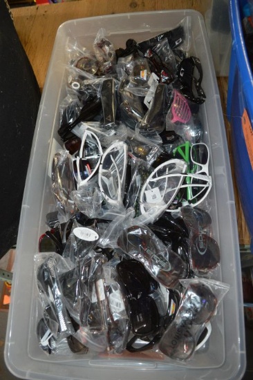 CLEAR BIN FULL OF MIXED SUNGLASSES