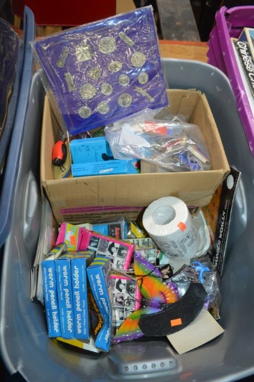 NEW PACKAGED NOVELTIES IN GRAY BIN