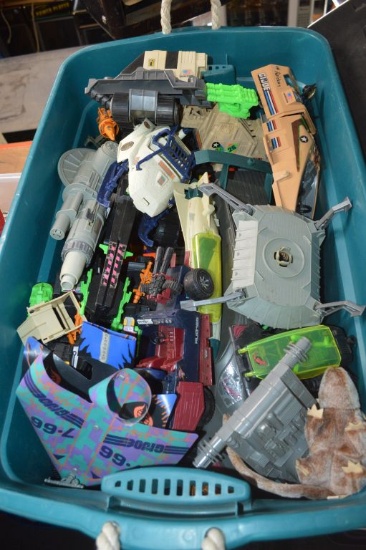 BIN FULL OF MISC. VEHICLES AND SHIPS, 1990'S TO 2000'S