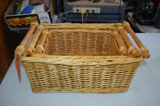 (3) NESTING WICKER BASKETS