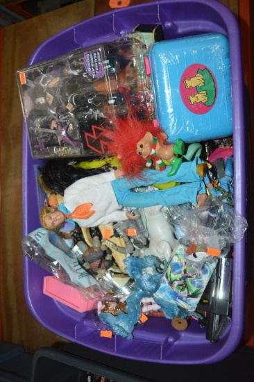 BIN FULL OF MISC. LOOSE TOYS AND FIGURINES