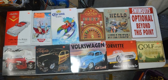 LOT OF (20) TIN NOVELTY SIGNS