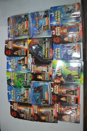 1990'S STAR WAR FIGURES, NEW, IN LARGE BLUE BIN