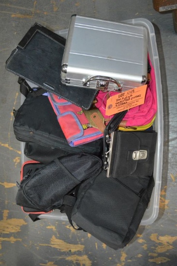 BIN FULL OF ASSORTED PURSES AND CASES