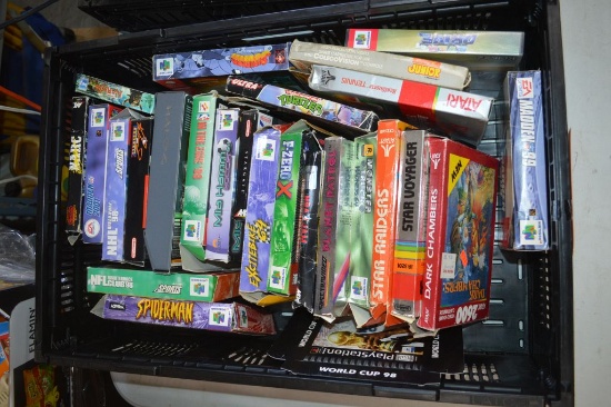 CRATE FULL OF VIDEO GAME BOXES, EMPTY