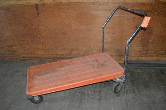 4' FLAT CART, HEAVY DUTY, ORANGE DECK