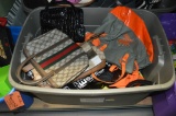 DESIGNER PURSE MIX IN BIN, ASSORTMENT OF FAUX AND REAL