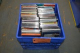 100'S OF MUSIC CD'S IN BLUE CRATE