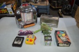 LOT OF RETRO COLLECTIBLES IN TAN BIN