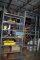 (2) GRAY METAL SHELVING UNITS WITH MISC. CONTENTS,