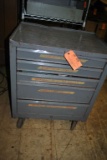 CABINET WITH DRAWERS ON CASTERS WITH MISC. CONTENTS,