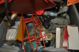LARGE GRAY BIN OF MISC. TOOLS AND PARTS
