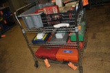 RED TOOLBOX WITH ASSORTED DRILL BITS