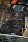 TUB OF GRINDING WHEELS, DISCS AND WIRE WHEELS