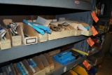 CONTENTS OF FIRST SHELF, DRILL BITS AND MISC.