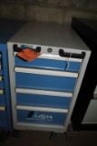 LISTA GRAY/BLUE FOUR DRAWER CABINET ON CASTERS WITH