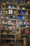 (2) 3' X 2' TAN METAL SHELVING UNITS WITH CONTENTS,