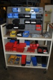 METAL CART ON CASTERS WITH THREE SHELVES,