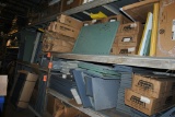 (4) SECTIONS OF GRAY AND TAN METAL SHELVING,