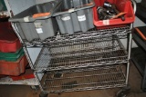 FREEZER RACK STYLE ROLLING CART WITH THREE SHELVES,