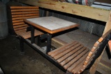 (2) SETS OF SMALL BOOTHS, OAK SEATS,