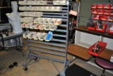 PORTABLE RACK WITH BINS OF TOOLING