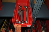 BIN OF 20mm x 22mm AND 21mm x 23mm COMBO WRENCHES,
