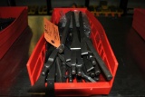 BIN OF ASSORTED SIZES OF NOTCHED CHISELS,