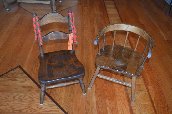 (2) WOODEN CHILDS CHAIRS