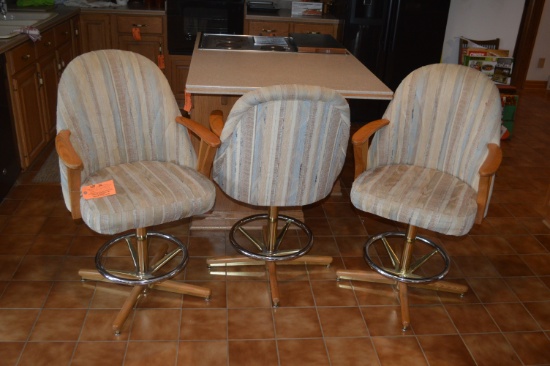 (3) SWIVEL COUNTER HEIGHT CHAIRS,