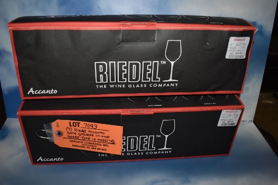 (7) RIEDEL ACCANTO WINE GOBLETS IN TWO BOXES,