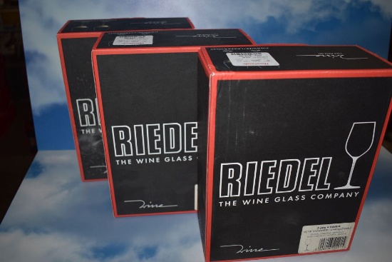 (6) RIEDEL WINE GLASSES, TWO PER BOX/THREE BOXES,