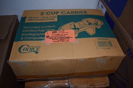 (5) BOXES OF TWO CUP CARRIERS, FITS 8 TO 32 OZ. CUPS