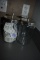 4 CANISTERS, PADS AND MISC. IN DRAWER