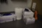 CANISTERS, OPEN BOXES OF GLOVES AND SUPPLIES IN DRAWERS